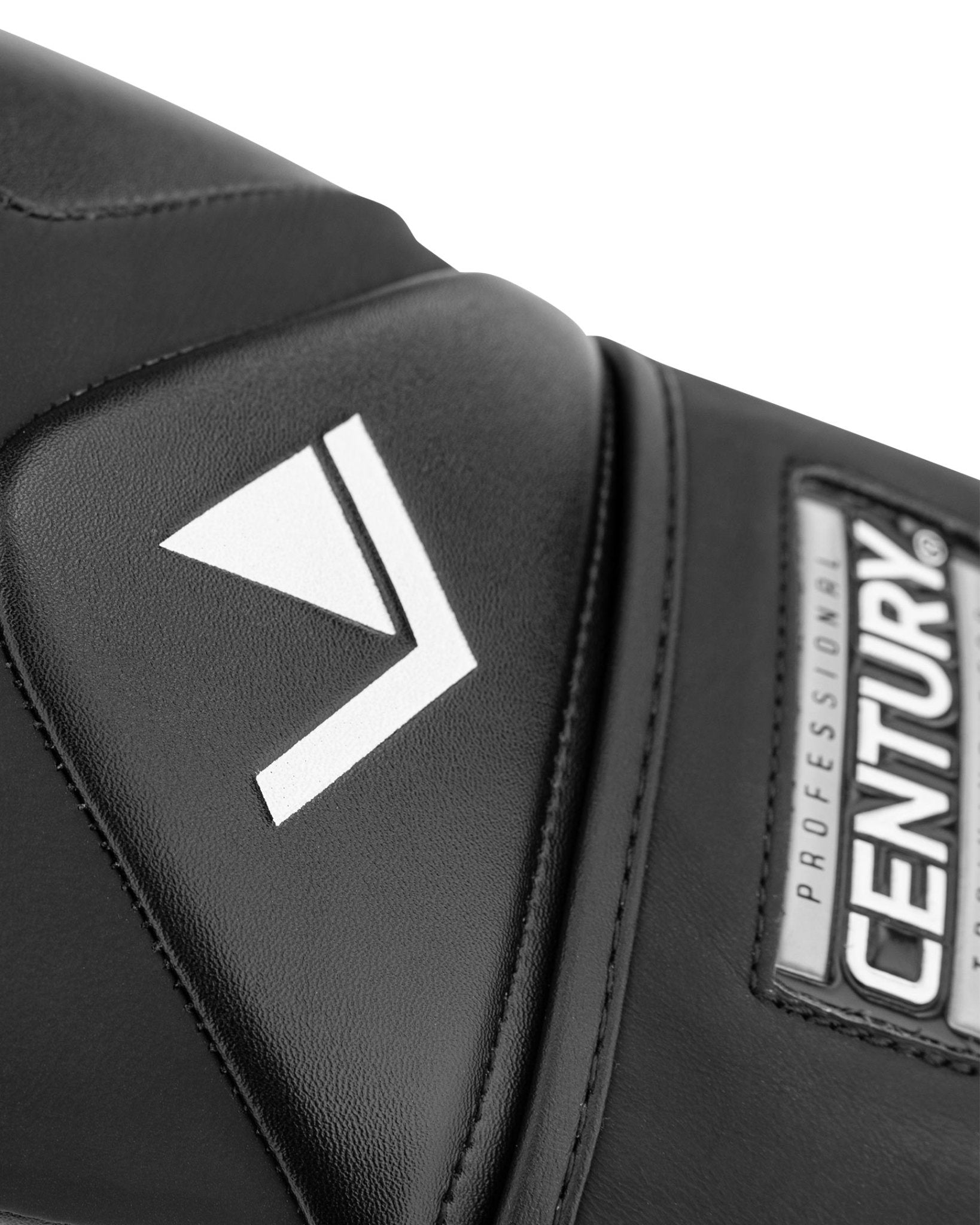 Black boxing glove with white CENTURY shield logo on side
