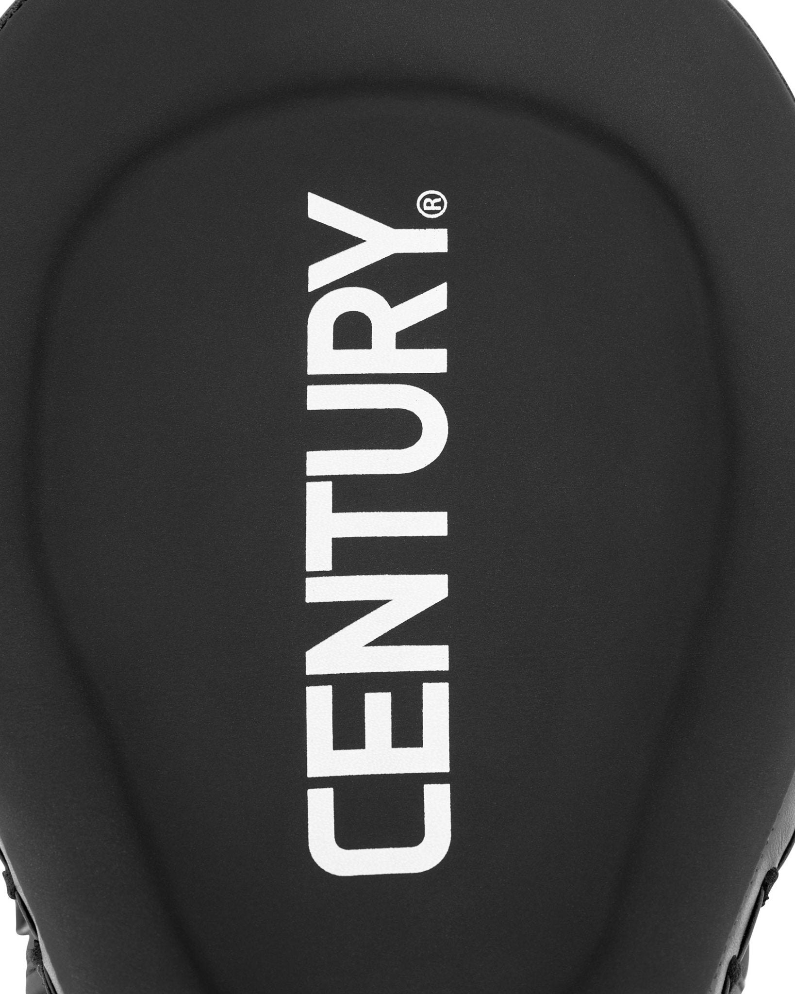 Black catcher's mitt with large CENTURY logo on outer side