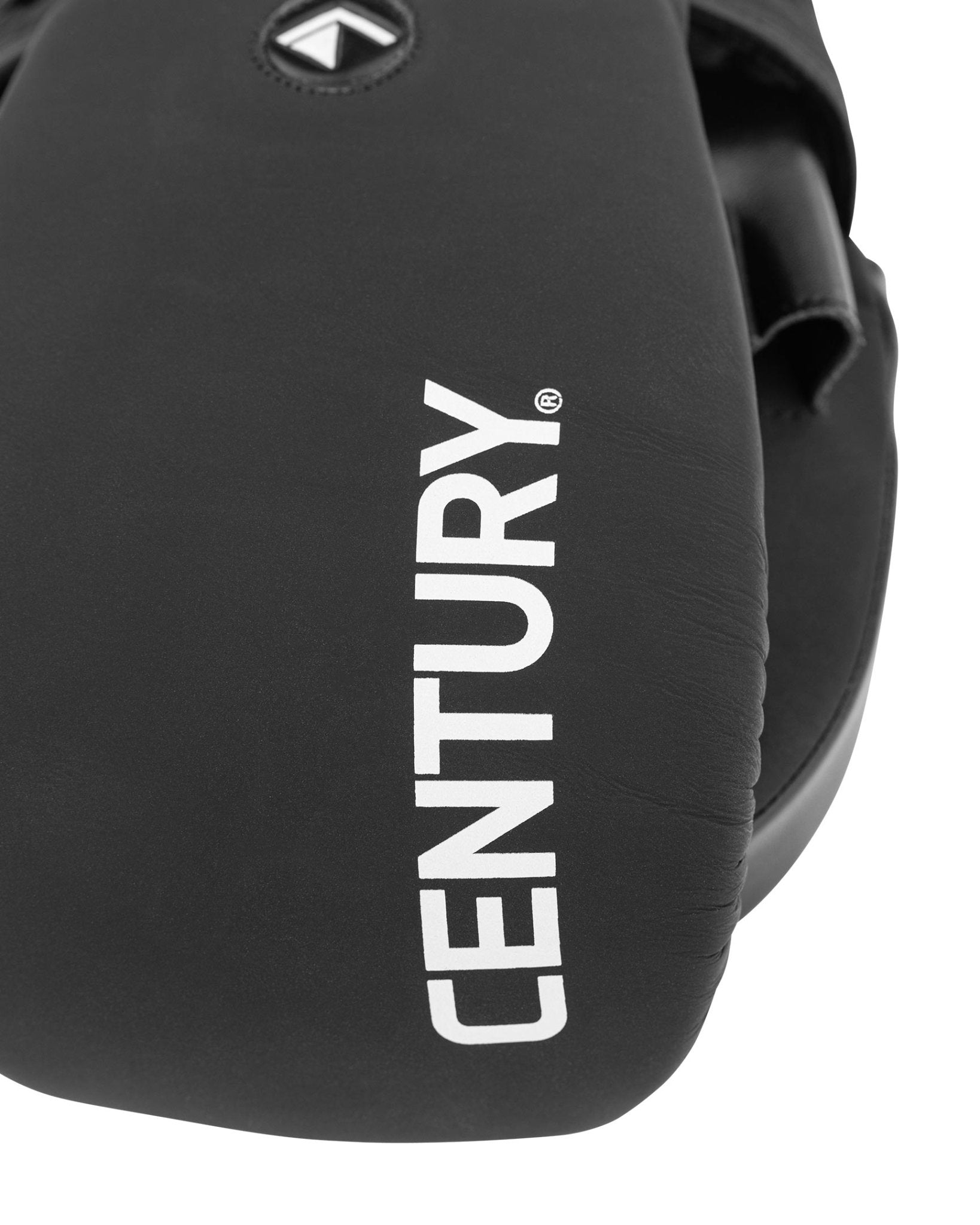 Black catcher's mitt with CENTURY logo and diamond-shaped top detail