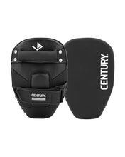 Black boxing Thai focus mitt pair with Century logo and wrist straps