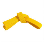Yellow double-wrap woven belt with tie strap