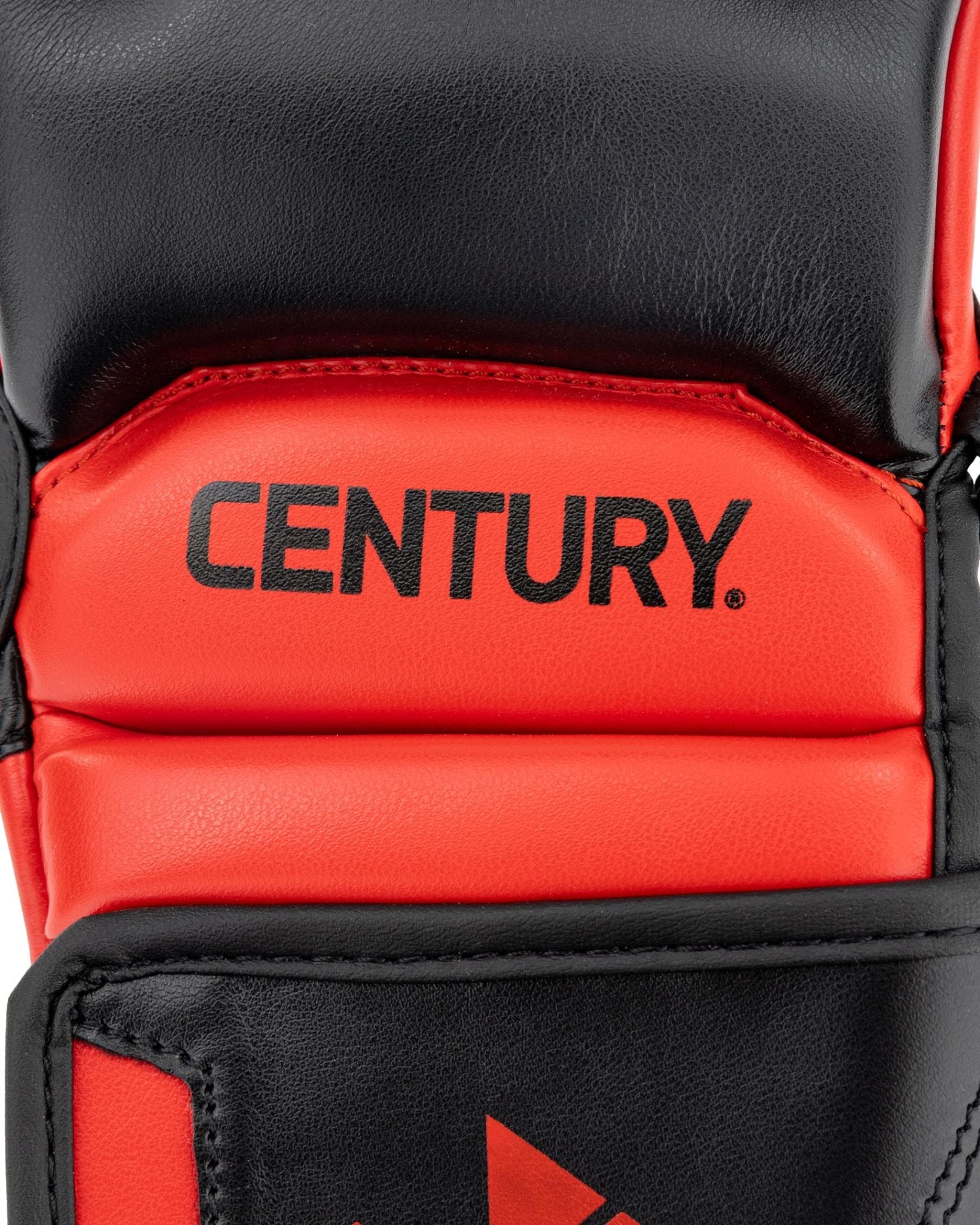 Black and red boxing glove wrist pad with 'CENTURY.' and logo