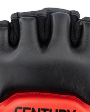 Black leather boxing glove palm with red cuff panel and 'CENTURY.' logo