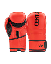 Red heavy bag boxing gloves with CEN branding and black hook-and-loop strap