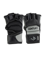Youth fight gloves, dark grey and black, with cushioned knuckle panels