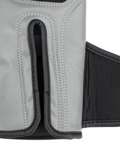 Grey youth heavy bag glove with black thumb pocket and stitched palm panel