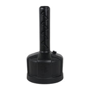 Freestanding bag replacement base upright post with molded grips and round foot, black