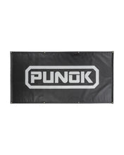 Punok black fabric banner with centered logo and eyelets