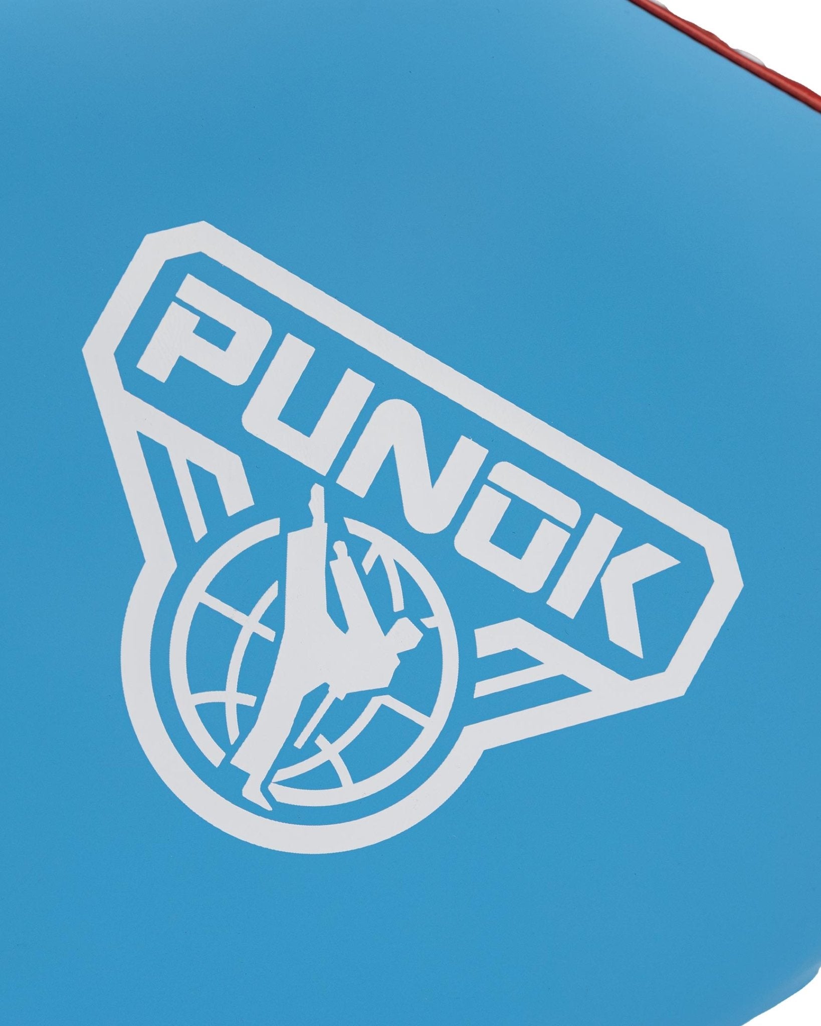 Punok double paddle target logo on blue paddle face with white emblem