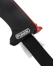 Punok double paddle target, black handle panel with Punok logo and textured strap