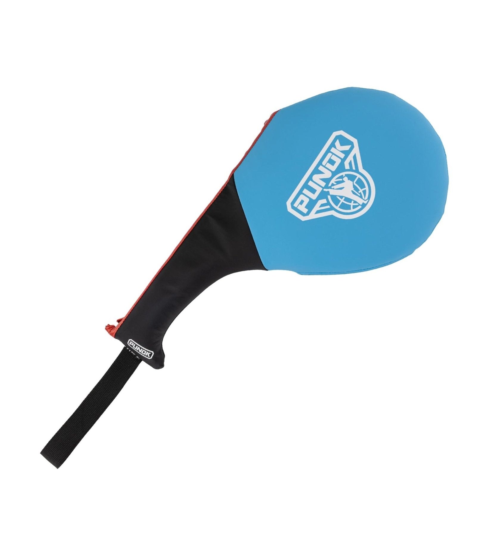 Punok double paddle target with blue paddle, black handle, red trim and white logo
