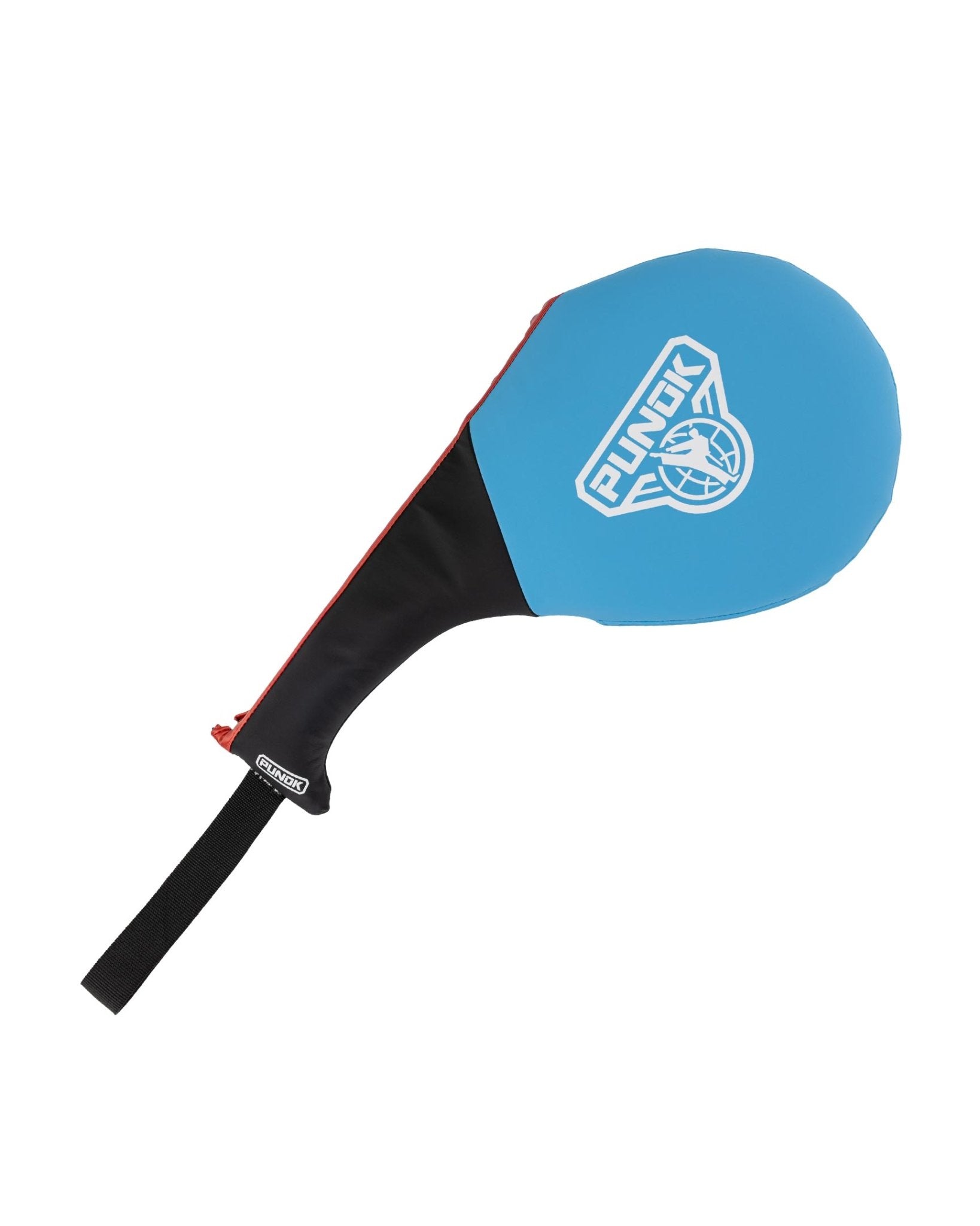 Punok double paddle target with blue paddle, black handle, red trim and white logo