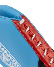Punok double paddle target, blue paddle with red laced trim and stitched edging