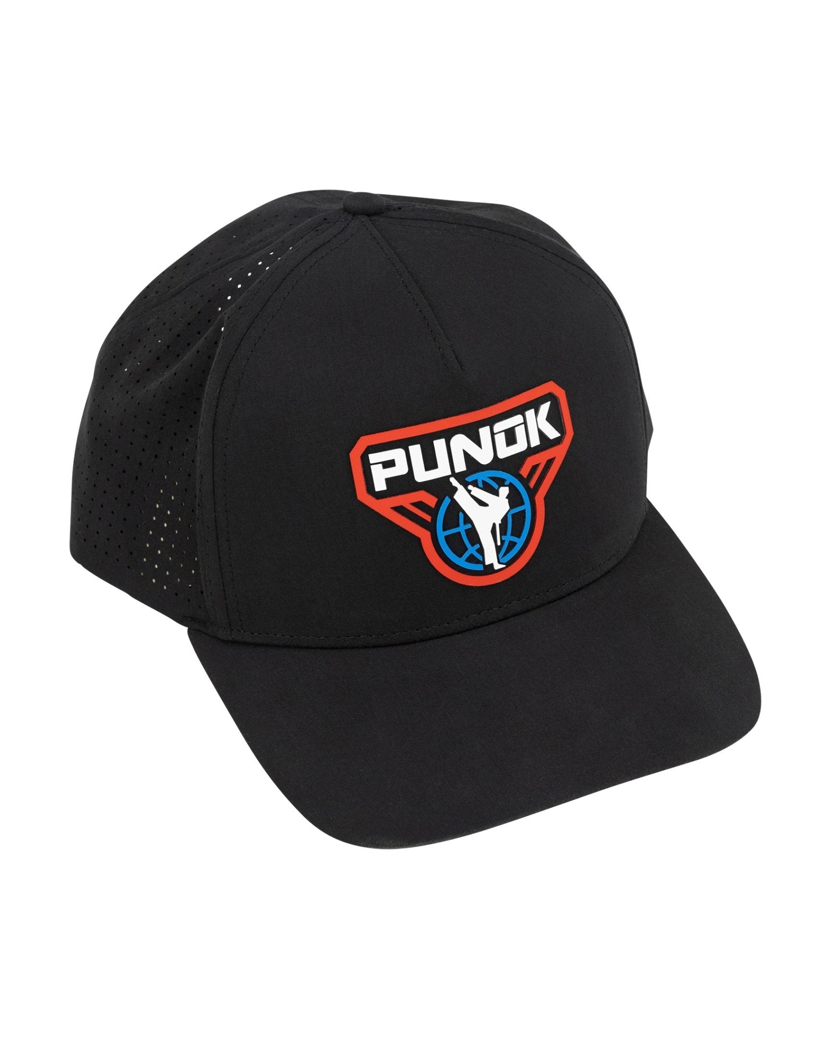 Black performance fighter hat with a PUNOK logo patch on the front panel.