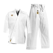 Punok kata uniform gi set, white jacket with logo patch and matching white pants