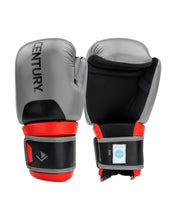 WAKO Drive punch mitts in grey and black with red accents, padded wrist strap