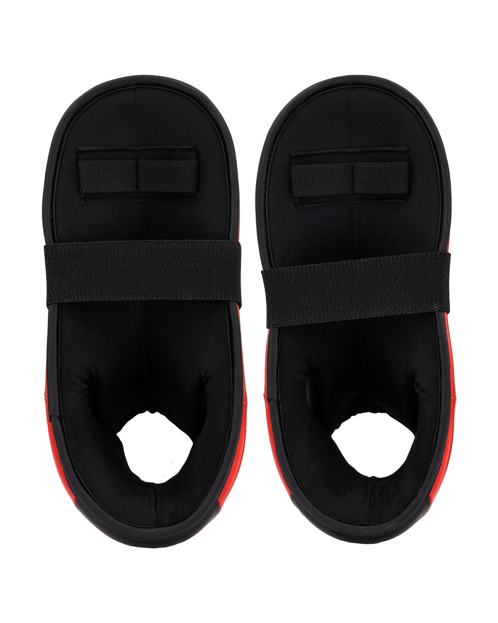 Black ankle boxing kicks with hook-and-loop strap panels and open toe