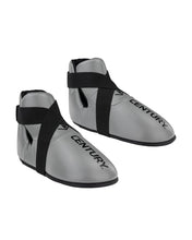 Grey ankle kicks with black strap and CENTURY text on side, pair view