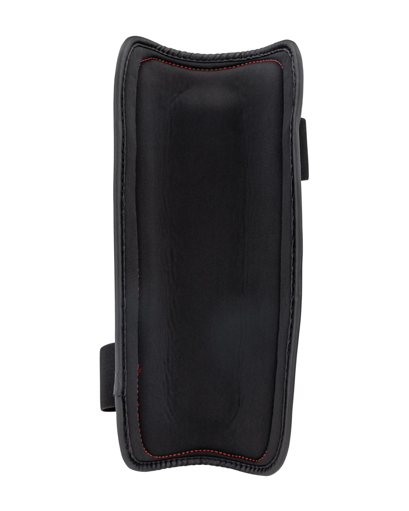 Black shin guards with adjustable strap