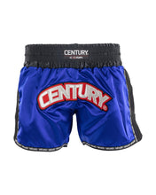 WAKO low kick boxing shorts 2.0 in blue with black trim, Century logo on front